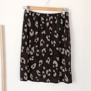 black & beige stretchy animal print skirt
